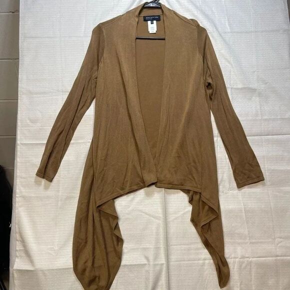 Jones New York Sweaters - Jones New York Signature Womens Cardigan Brown Open Front Draped Size Small